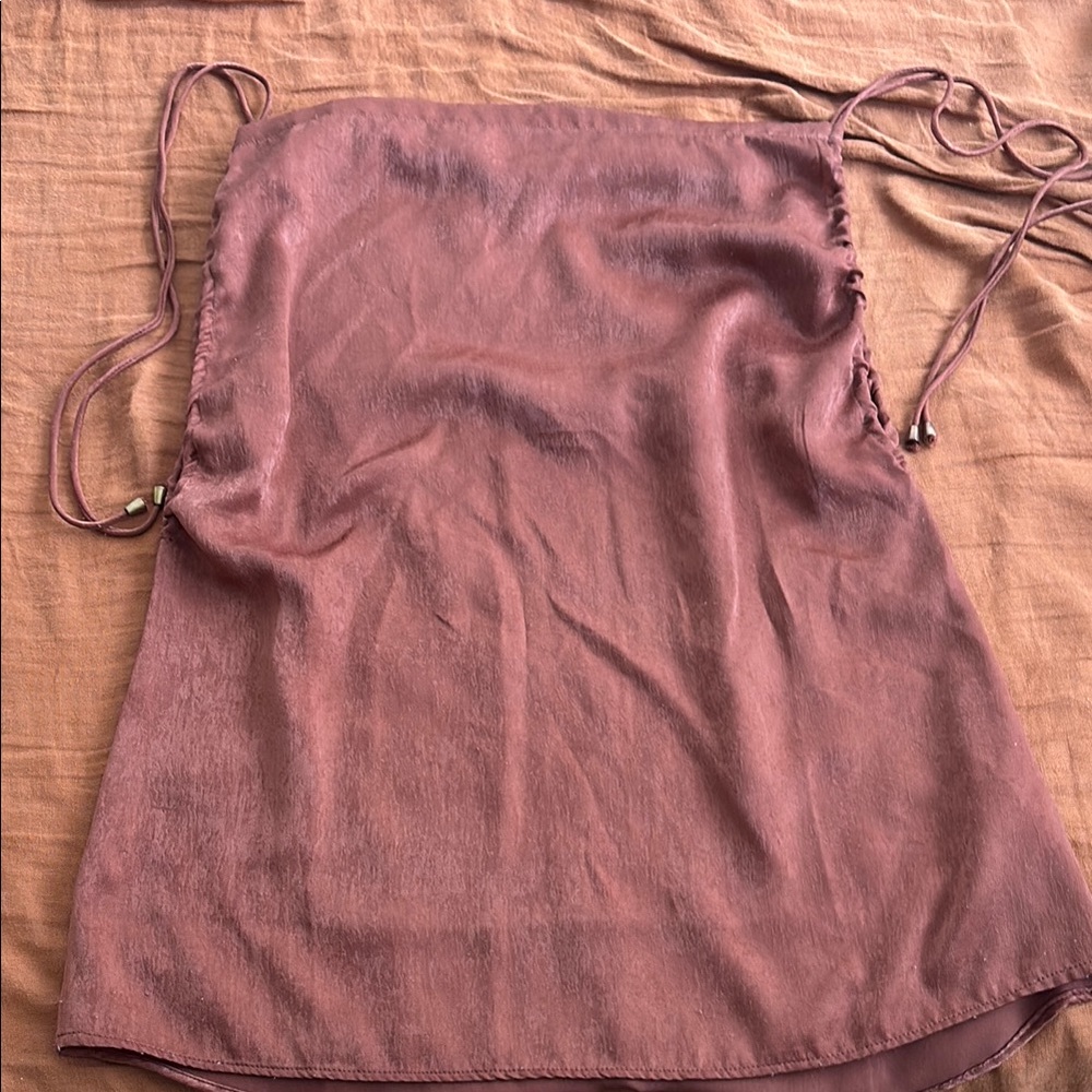 Free People Brown Satin Tunic
